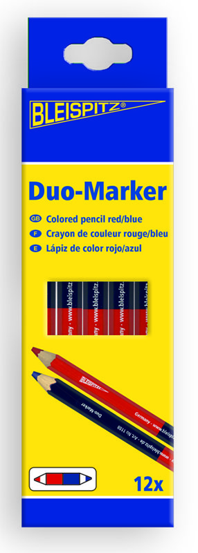1171 Dvispalvis pieštukas raudona/mėlyna 175mm
